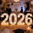 thumbnail image 6 of 6 Inch Mini LED Light Up Number, Battery Operated Marquee Letter Sign for Party Wedding Birthday Graduation Night Light, White Tabletop Home Decor Desktop Keepsake Decoration (Number 0), 6 of 8