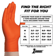 1st Choice Orange Disposable Nitrile Gloves Size XXL 1000 Count Diamond Grip