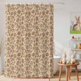 thumbnail image 6 of Shower Curtain Brown Floral Silhouette Shower Curtains for Bathroom Decor, Waterproof Polyester Shower Curtain Set with Hooks, Standard Size 72" x 72" Vintage Spring Flower, 6 of 9