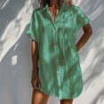 thumbnail image 3 of Mingw Spring Tops for Women Bathing Suit Cover Ups Summer Shirt Dress Casual Short Sleeve Button Down Beach Shirts with Pockets, 3 of 5