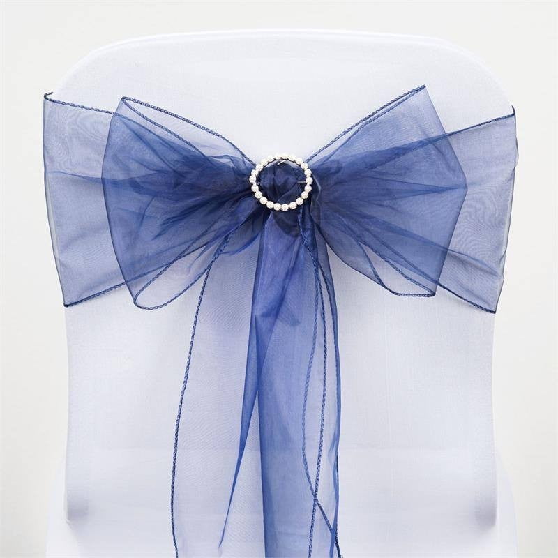 25pc x Wholesale Sheer Organza Chair Sashes Tie Bows Catering Wedding Decoration 