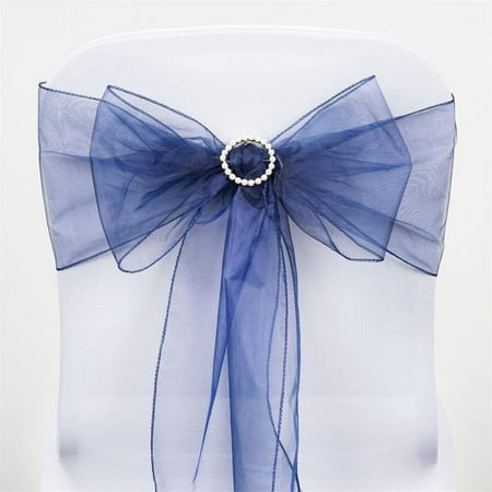 

Efavormart 25 Pack | Navy Blue Sheer Organza Chair Sashes