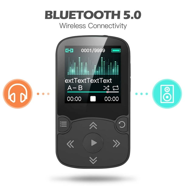 AGPTEK MP3 Player, Bluetooth Music Player with Armband, 32GB, A65X Orange