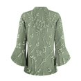 thumbnail image 6 of Women's Long Sleeve T-shirt 3/4 Length Sleeve Womens Tops V Neck Spring Shirts 2025 Petal Bell Sleeve Plus Size Boho Ethnic Style Tee Shirts,Green Women's Long sleeve T-shirt S, 6 of 6