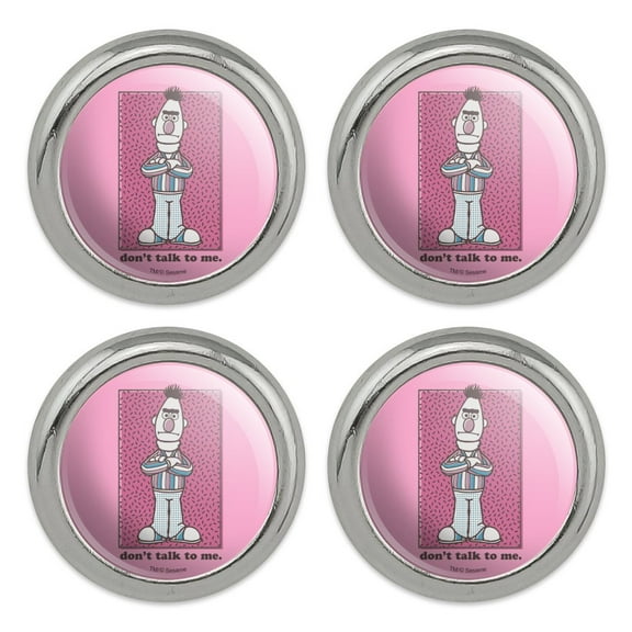 Sesame Street Bert Don't Talk to Me Metal Craft Sewing Novelty Buttons - Set of 4