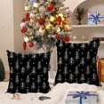 thumbnail image 3 of Christmas Pillow Covers 18x18 Inch Set of 2 White Lines Christmas Tree Decorative Black Throw Pillows Winter Christmas Decor for Home Couch ST-008A18, 3 of 6