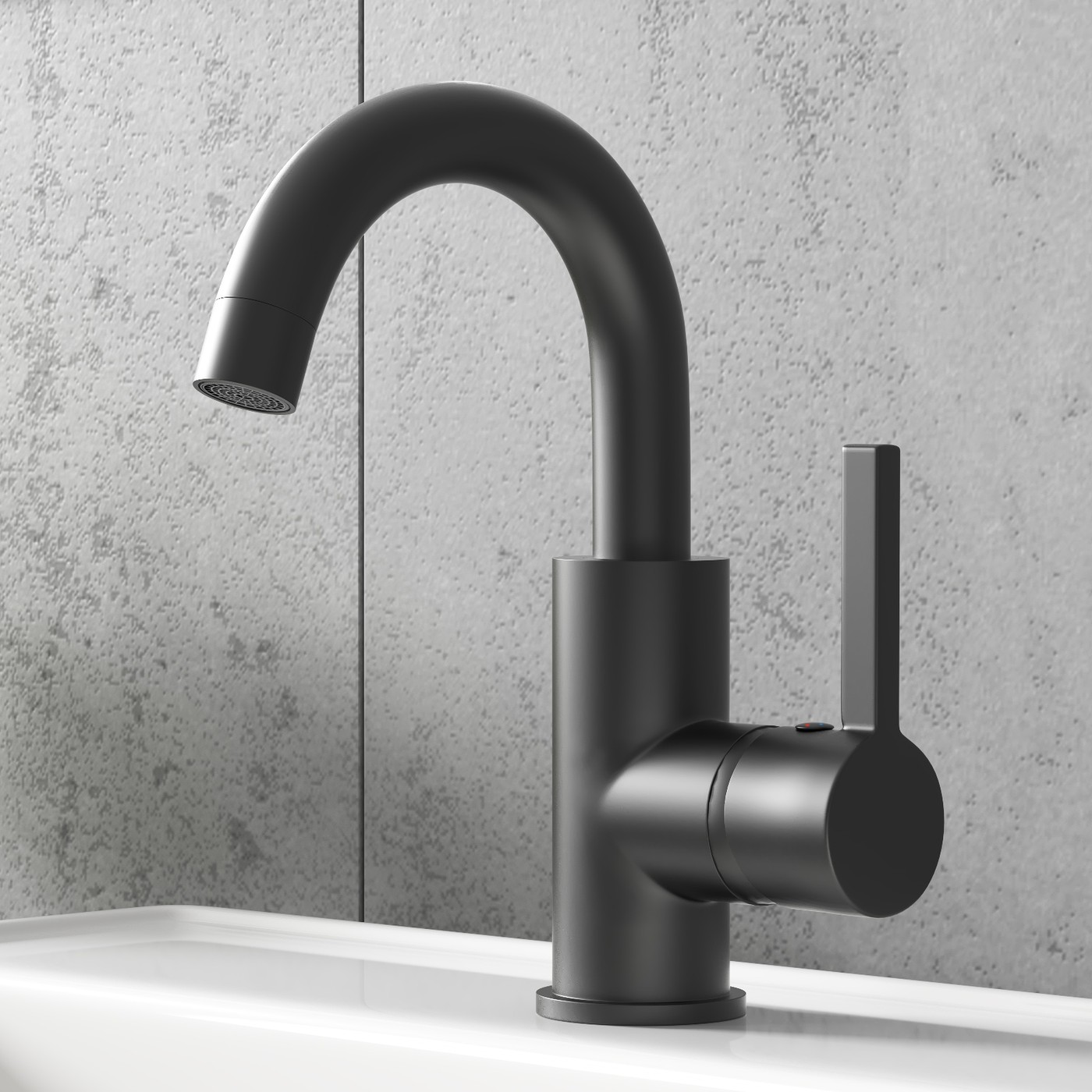 YZZY Bathroom Sink Faucet Single Handle Single Hole Lavatory Basin Faucet Black Modern Vanity Sink Faucet