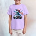 thumbnail image 2 of NIEWTR Boys Home Wear T-Shirts Short Sleeve Breathable Cotton Tees Loose Fit Comfortable Crew Neck Tops for Lounging and Play（Purple,3-4 Years), 2 of 4