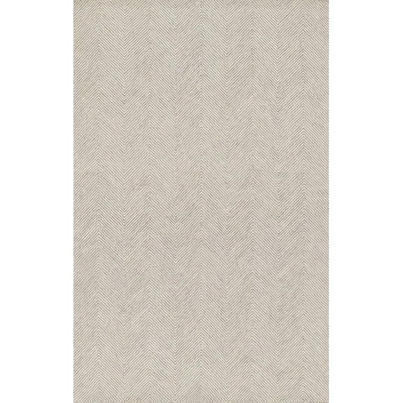 AVYAY RUGS Modern Herringbone Chevron Handcrafted Wool Area Rug, Durable Zigzag Pattern Carpet for Living Room, Bedroom & Dining Room, Taupe, 2.6 x 8