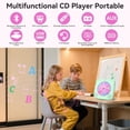 thumbnail image 6 of CD Player Portable Bluetooth Rechargeable: CD Players for Home with 1800mAh Kegaudio Desktop Wall CD Player with Speakers with Dust Cover LCD Screen Display FM Radio USB AUX Jack Remote Control, 6 of 8