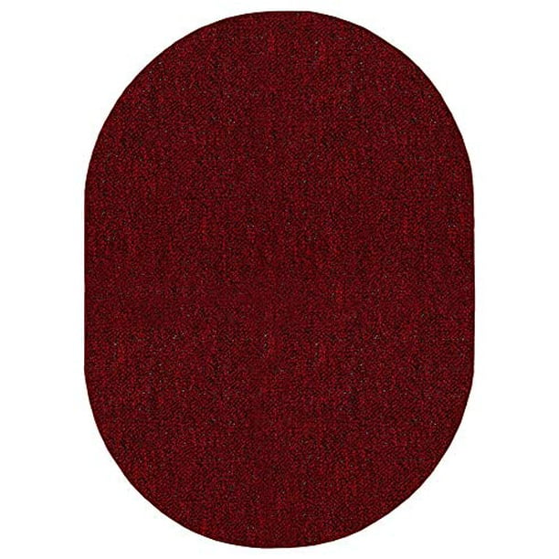 Indoor Outdoor Area Rug Red 4' x 6' Oval