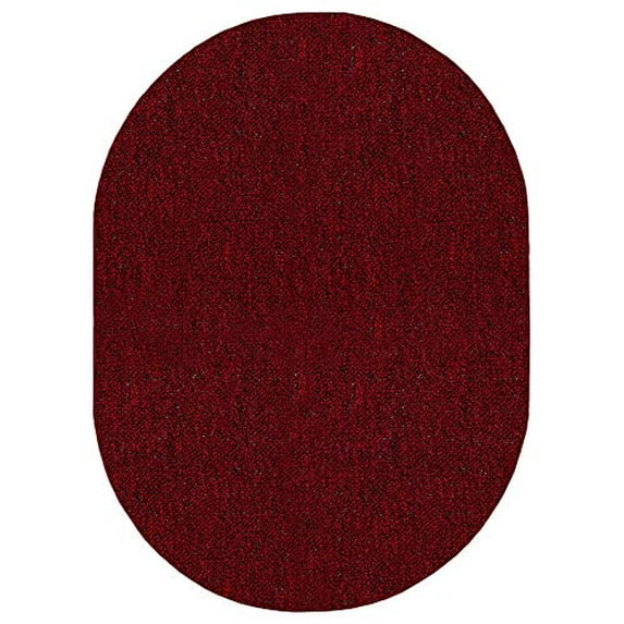 Home Queen Color World Collection Pet Friendly Indoor Outdoor Area Rug Red - 2' x 12' Oval