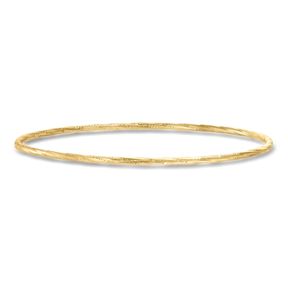 Ross-Simons Italian 10kt Yellow Gold Textured and Polished Bangle Bracelet, Women's, Adult