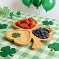 thumbnail image 4 of Ohufall Shamrock Decor Solid Wood Clover Shaped Tray St Patricks Day Table Decor Serving Supply, 4 of 7