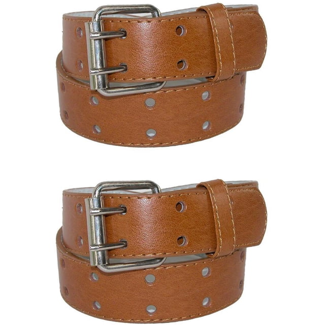 CTM® Ceinture de Jean en Cuir pour Enfants à Deux Trous (Lot de 2)