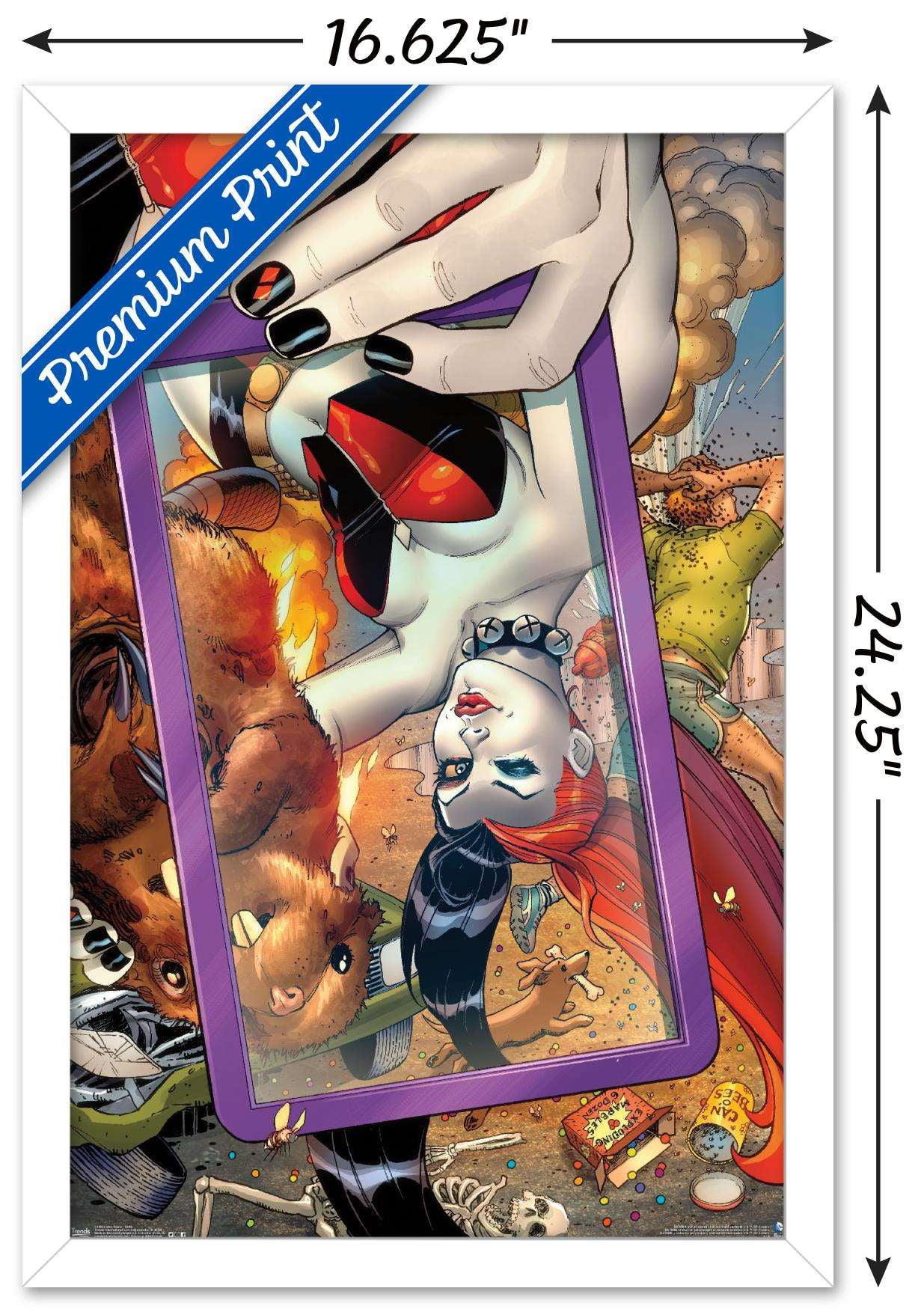 DC Comics - Harley Quinn - Selfie Wall Poster, 14.725" x 22.375", Framed