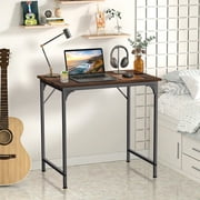 32 inch Computer Desk, Study Writing Table for Small Space, Save Space Office Desk with Metal Legs, Modern Steel Frame Wood PC Workstation for Home Office, Vintage