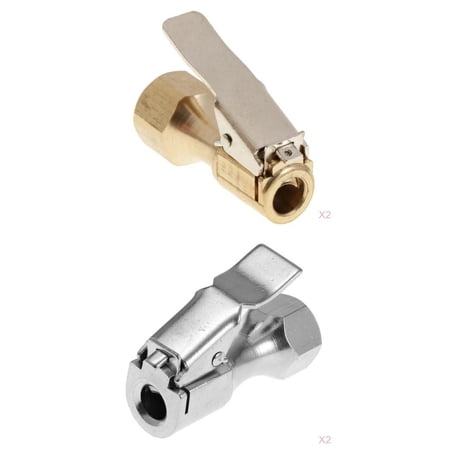 1/4 NPT Brass Tire Inflator Female Air Chuck with Gold