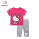 thumbnail image 2 of Hello Kitty-Conjunto de polainas y cuello de muñeca de manga corta para niñas, Top y pantalones cortos de algodón, traje de dos piezas, nuevo producto, 2 of 5