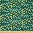 thumbnail image 2 of Ambesonne Fish Fabric by the Yard Microfiber, Swimming Fishes Green Shades, 1 Yard, Shamrock Green Green, 2 of 4