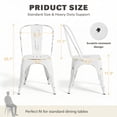 thumbnail image 6 of VINEEGO Metal Dining Chair Indoor-Outdoor Use Stackable Classic Trattoria Chair Fashion Dining Metal Side Chairs for Bistro Cafe Restaurant Set of 4 (DIstressed White), 6 of 6