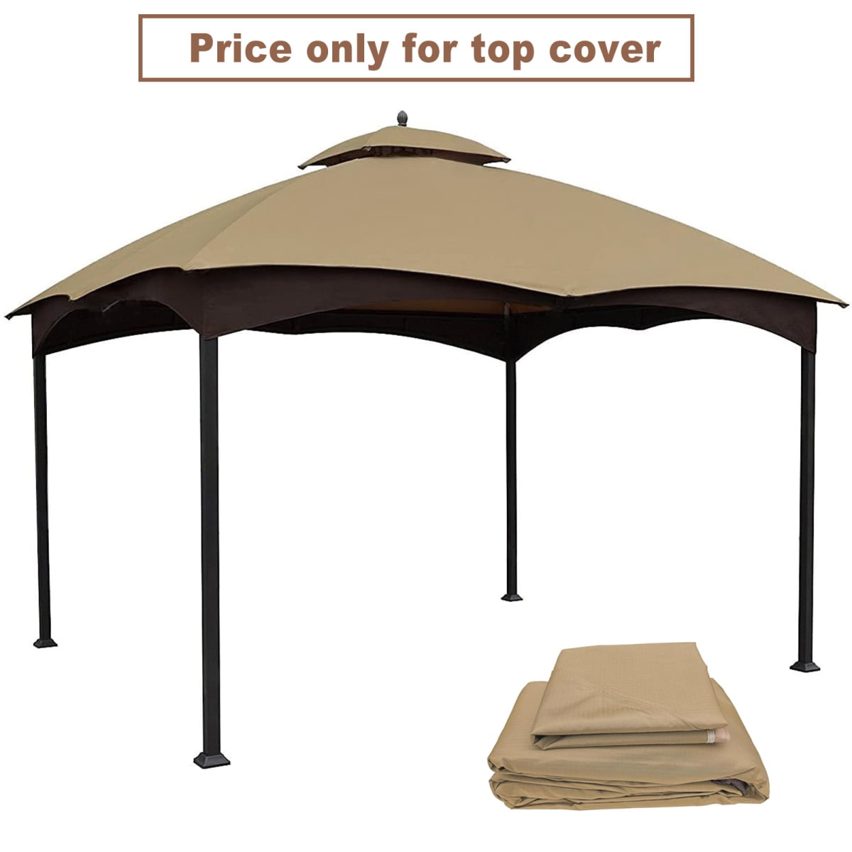 10x12 Replacement Gazebo Canopy Top with Air Vent for Lowe's Allen Roth Gazebo Beige