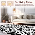 thumbnail image 2 of ODIKA 5'x7' Machine Washable Non-Slip Area Rug, Stylish Cowhide Inspired Minimalist Black & High Traffic Rug, Black, 324052, 2 of 7