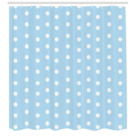 Aqua Shower Curtain Watercolor Style White Spots On Blue Backdrop