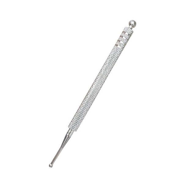 Sonda de punto de acupuntura para el oído, acero inoxidable, bolígrafo de masaje de acupresión para el oído Elaborar pequeñas Cabezal de detección (plata)