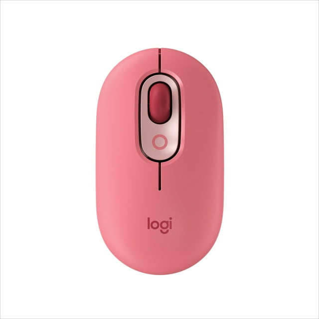 Logitech POP Mouse, , Compact and Portable Wireless Bluetooth Mouse With Programmable Buttons and Quiet Clicks - Heartbreaker Rose