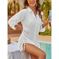 thumbnail image 6 of Womens Bathing Suit Cover Ups Bikini Swimsuit Coverup Drawstring Beach Dress Shirt, 6 of 7