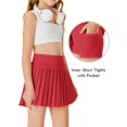thumbnail image 2 of Pantalones deportivos Haloumoning para niñas de 4 a 14 años, rojos, con bolsillos, 2 of 5
