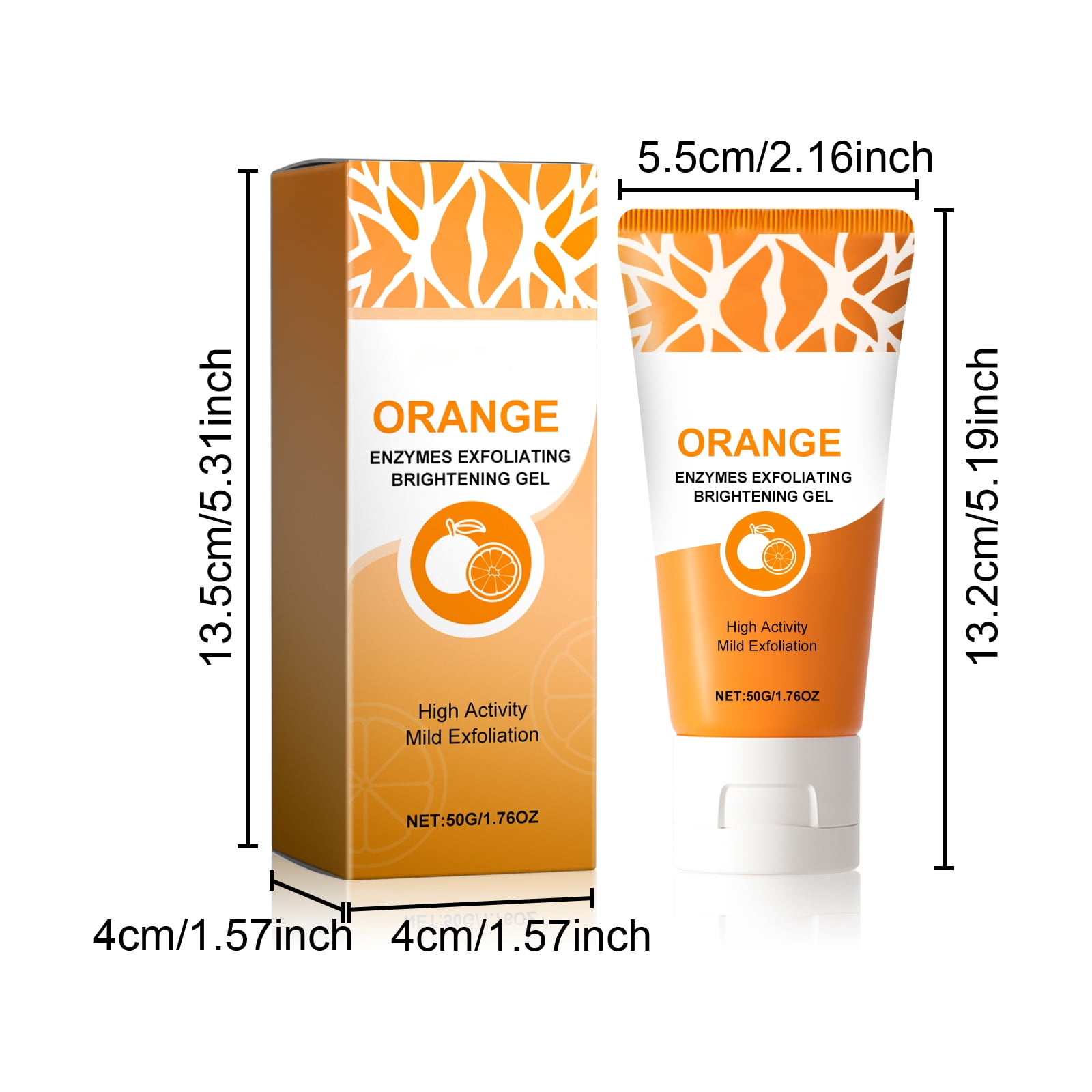 Alvantor Orange Exfoliating Gel for Face and Body, All Skin Types, 1.76oz