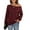 Wine Red, variant on Women's Long Sleeve Crew Neck Knitted Christmas Pullover Christmas Sweater,F Black White,M