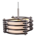 thumbnail image 2 of Woodbridge Lighting Steps 3-Light Wood & Fabric Pendant in Satin Nickel/Espresso, 2 of 2