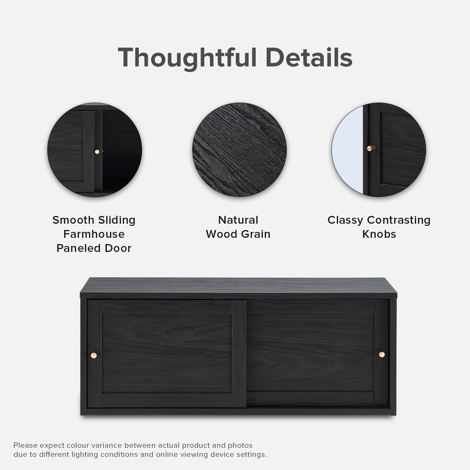 Mopio Lauren 31" Floating TV Stand, Wall-Mounted Media Console with Storage, Modern Farmhouse Entertainment Center