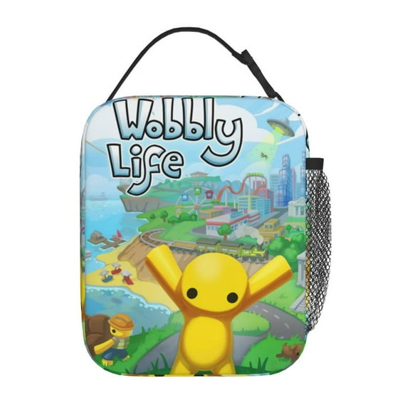 Wobbly Life Lunch Box For Men Women Yellow Small Lunch Bag For Office Work Picnic Reusable Portable