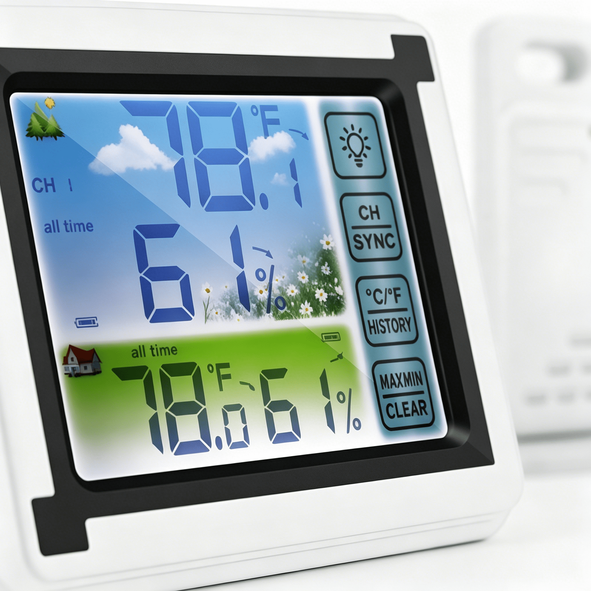 GJX 2026 New Indoor Outdoor Thermometer for Home,Office,Garden,Patio Lcd Wireless Digital Thermometer with Transmitter