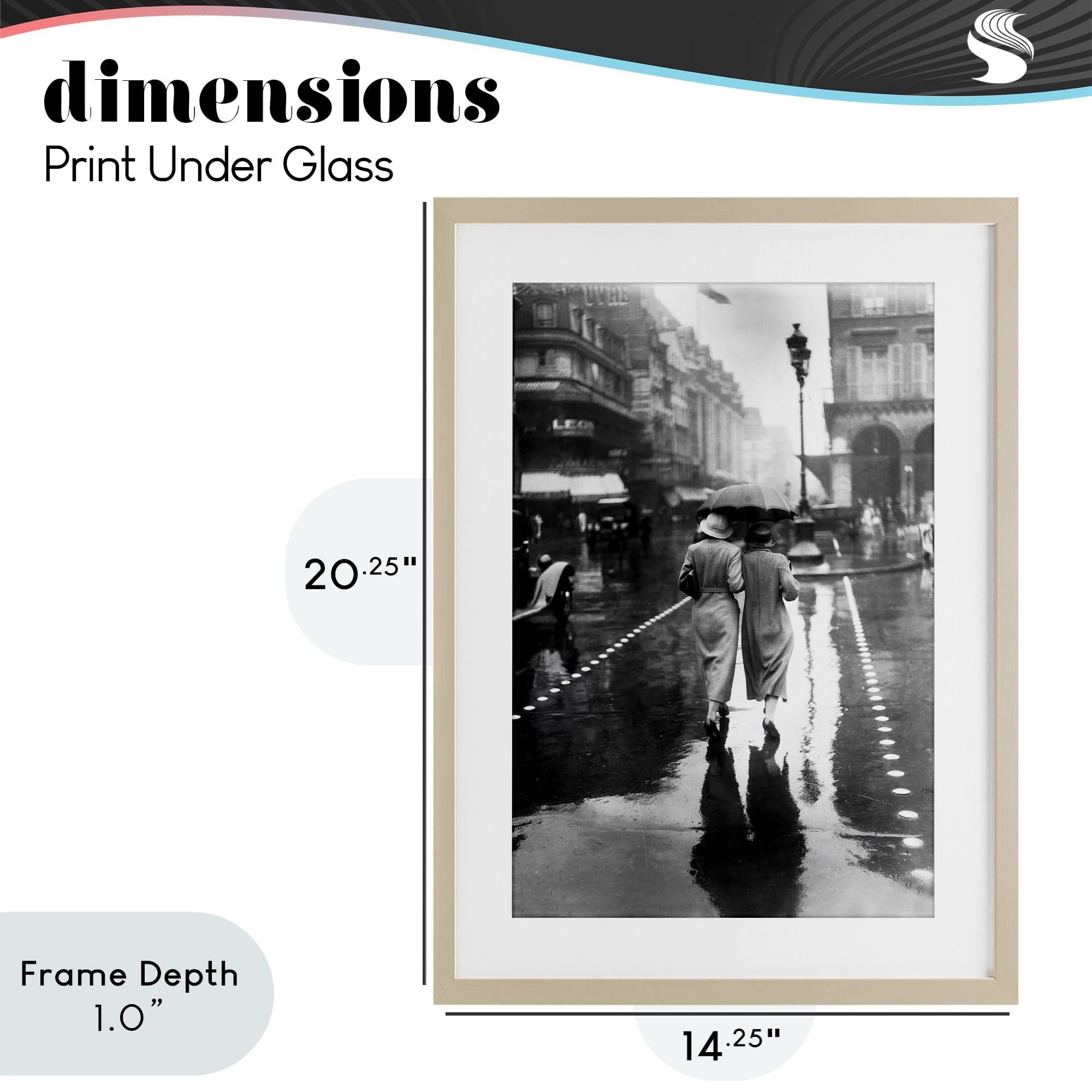 Stupell Industries Paris In The Rain Birch Framed Print Under Glass, design by Vintage Hustle