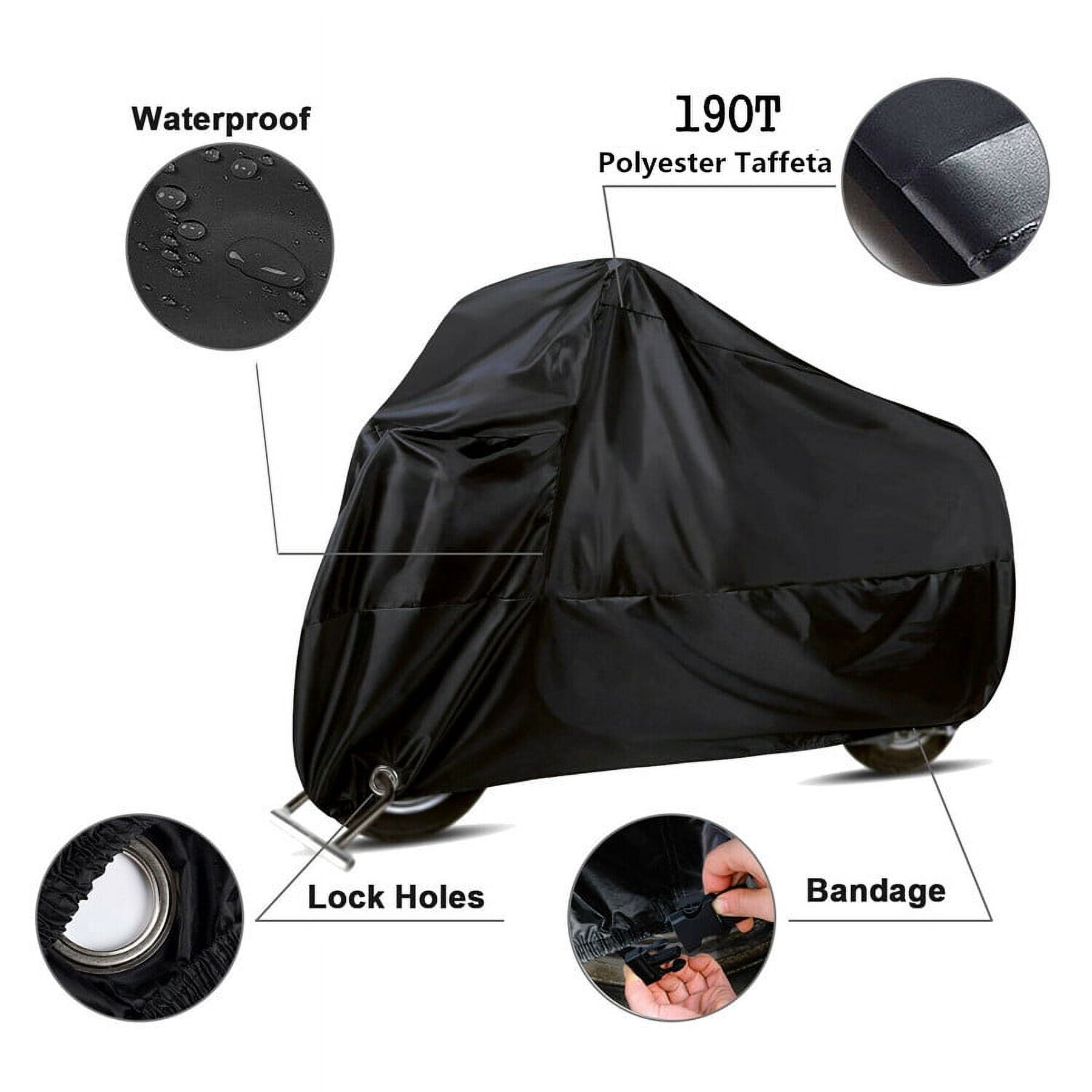 Zyutaosan Product: Xxxxl Motorcycle Cover Rain Dust Waterproof Protector Outdoor Black Color