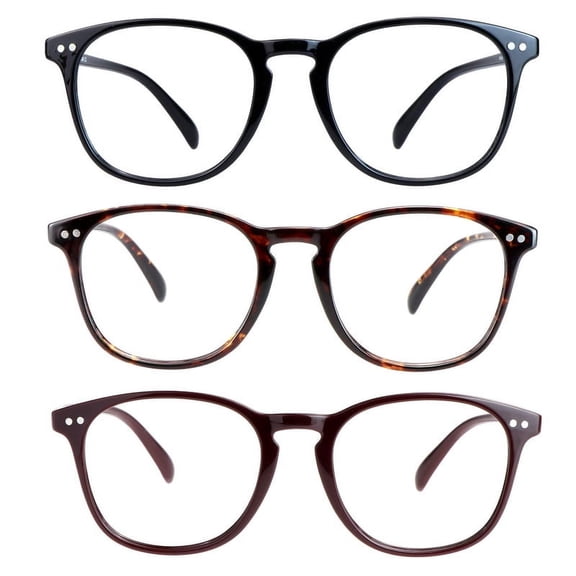 LAMBBAA Blue Light Blocking Glasses 3 Pack Computer Game Glasses Square Frame for Men Women Anti Eyestrain UV Filter(Tortoise Black Dark Red)