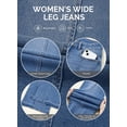 thumbnail image 5 of DOKOTOO Women's Wide Leg Jeans Trendy High Waist Center-Seam Straight Leg Raw Hem Baggy Loose Boyfriend Stretchy Denim Pants, 5 of 8