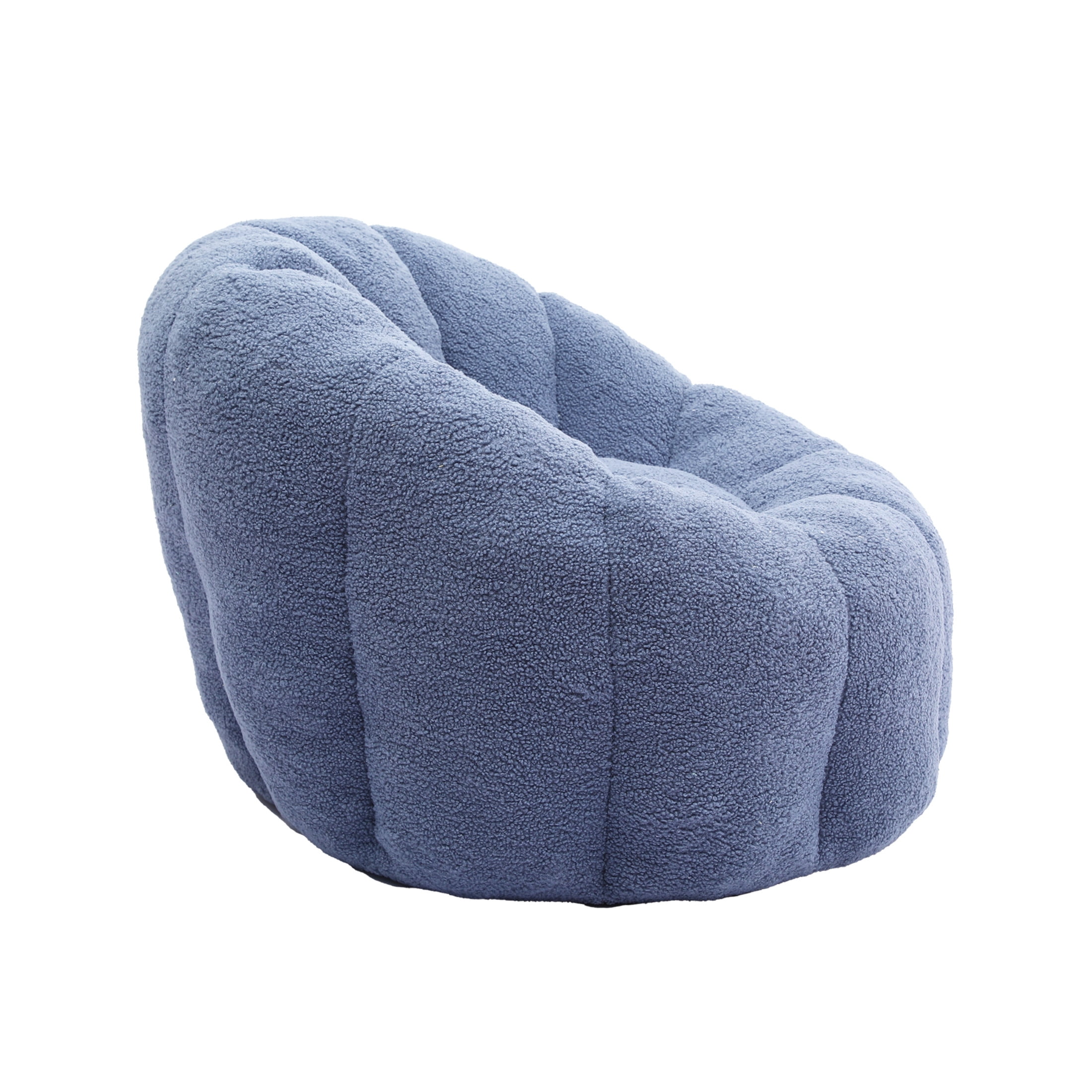 Noble House Haylie Fluffy Faux Fur Bean Bag Chair, High Density Foam Lazy Sofa Lounge, for Living Room, Light Blue