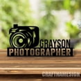 thumbnail image 4 of Craftnamesign Custom Photographer Wooden Desk Name Plate, Camera Photography Metal Nameplate, 4 of 5