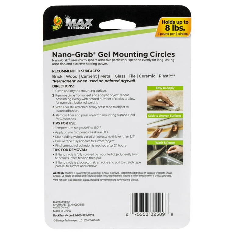 Duck Brand Nano-Grab Gel Tape Circles, 24 Pack photo 4