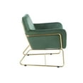 thumbnail image 5 of Lilola Home Keira Modern Soft Velvet Accent Arm Chair with Metal Base in Green, 5 of 6