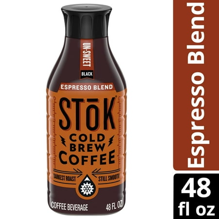 SToK Espresso Blend Dark Roast Black Unsweetened Ready to Drink Cold Brew Coffee Bottle 48 fl oz SToK Espresso Blend Dark Roast Black Unsweetened Ready to Drink Cold Brew Coffee Bottle 48 fl oz