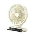 thumbnail image 2 of Ventilador de escritorio portátil con refrigeración personal, pantalla digital, 5 velocidades ajustables Blanco, 2 of 9