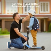 Besrey 3 Wheel Toddler Scooter for Ages 3-10 Years Boys and Girls,Kids Scooter with LED Light Wheels and Foldable Adjustable Height,Blue