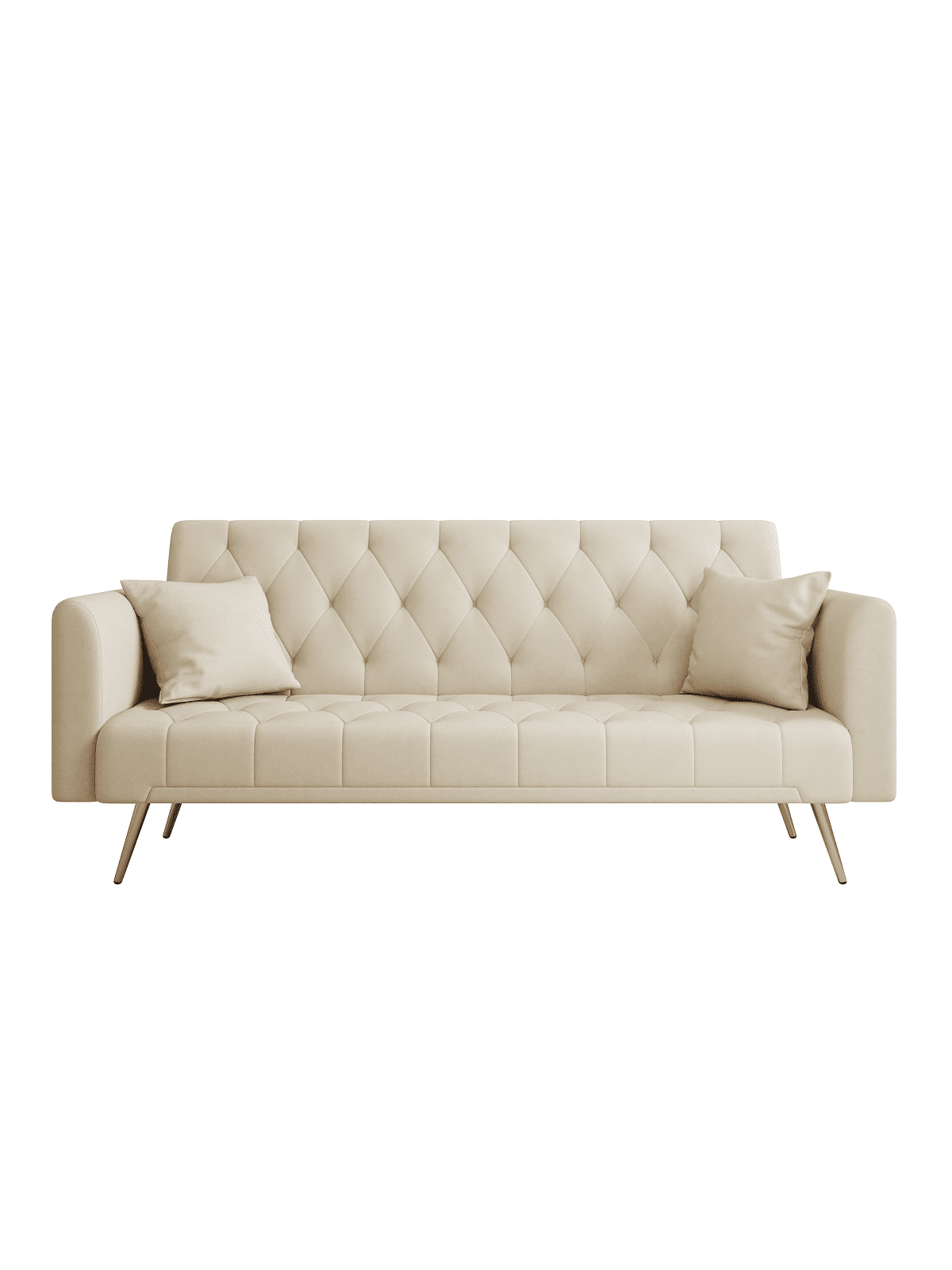 71" Convertible Loveseat Sofa, American Retro Beige Velvet, Ideal for Small Living Rooms, Bedrooms and Offices